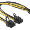 POWERTECH καλώδιο PCIe 6pin σε 2x 8pin CAB-W044, 30cm
