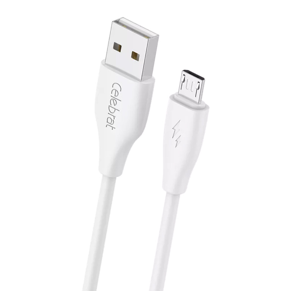 CELEBRAT καλώδιο micro USB σε USB CB-31, 3A, 480Mbps, 1m, λευκό