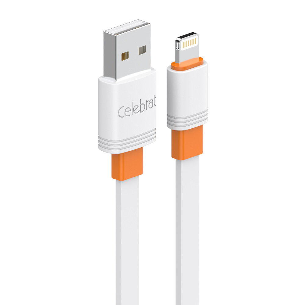CELEBRAT καλώδιο Lightning σε USB CB-33L, flat, 2.4A, 1m, λευκό