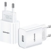 USAMS φορτιστής τοίχου T18, 1x USB, 2.1A, λευκός