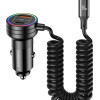 USAMS φορτιστής αυτοκινήτου US-CC167 με καλώδιο, USB/USB-C, 60W, μαύρος