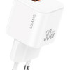USAMS φορτιστής τοίχου CC263, USB & USB-C, 30W, GaN, λευκός