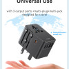 USAMS φορτιστής/αντάπτορας πρίζας CC310, 2x USB & 3x USB-C, universal, 70W, μαύρος