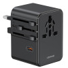 USAMS φορτιστής/αντάπτορας πρίζας CC310, 2x USB & 3x USB-C, universal, 70W, μαύρος