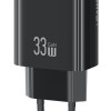USAMS φορτιστής τοίχου CC317, USB & USB-C, 33W, GaN, μαύρος