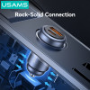 USAMS φορτιστής αυτοκινήτου CC322, USB & USB-C, 30W, γκρι