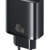 USAMS φορτιστής τοίχου CC330, 2x USB & 2x USB-C, 40W, GaN, μαύρος