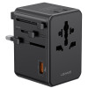 USAMS φορτιστής/αντάπτορας πρίζας CC334, USB & 3x USB-C, universal, 100W, GaN, μαύρος