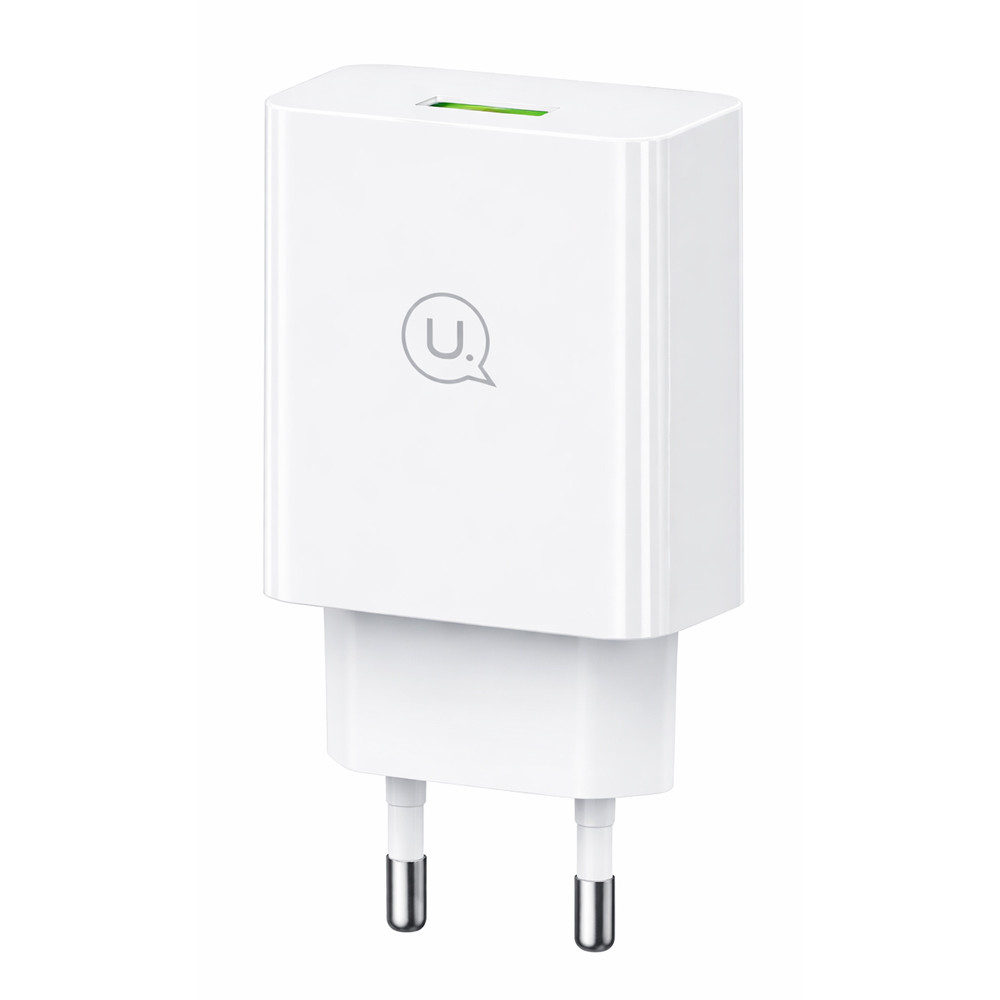 USAMS φορτιστής τοίχου T22, 1x USB, QC3.0 18W 3A, λευκός