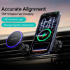 USAMS ασύρματος φορτιστής & βάση smartphone αυτοκινήτου CD277, αεραγωγών, 15W, μαύρος