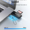 CABLETIME card reader CT-ASD3-PB για SD & micro SD, USB, 5Gbps, μαύρο
