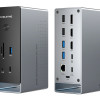 CABLETIME docking station CT-DK181-AG, 16 θυρών, USB-C σύνδεση, 100W PD, 1000Mbps, MST, γκρι