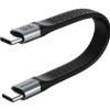 CABLETIME καλώδιο USB-C CT-FU4-AG, flat, 240W, 40Gbps, 8K/60Hz, USB4, 0.15m, μαύρο