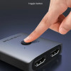 CABLETIME HDMI switch CT-HS4K-2G, 2 σε 1, 4K/60Hz, bidirectional, γκρι