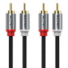 CABLETIME καλώδιο ήχου 2x RCA σε 2x RCA CT-RCA, 5m, μαύρο