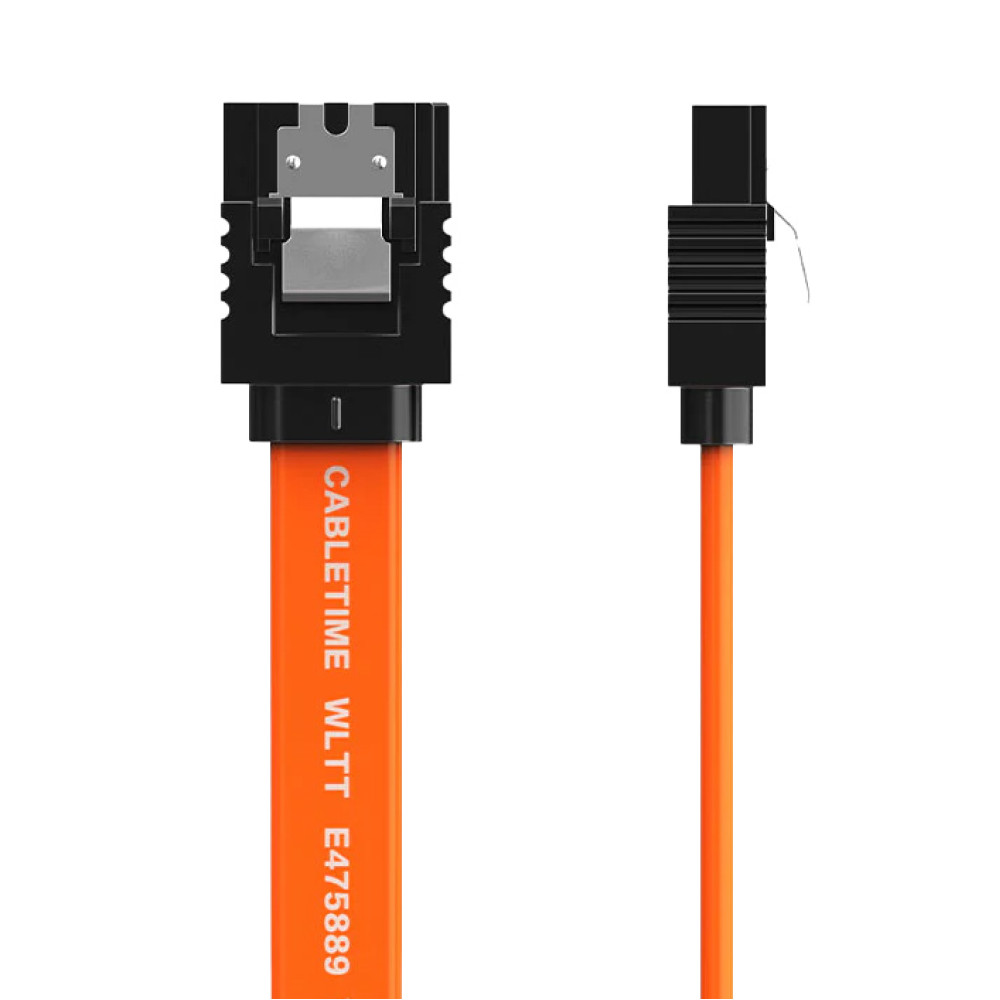 CABLETIME καλώδιο SATA III CT-SATA3, 6Gbps, 0.50m, πορτοκαλί