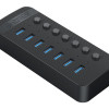 ORICO USB hub CT2U3-7AB με διακόπτες, 7x θυρών, USB 3.0, 5Gbps, USB σύνδεση, μαύρο