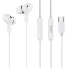 CELEBRAT earphones με μικρόφωνο D13, USB-C σύνδεση, Φ10mm, 1.2m, λευκά