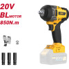 DELI κρουστικό μπουλονόκλειδο μπαταρίας DC234Z, Brushless, 20V, 850N.m, 1/2"