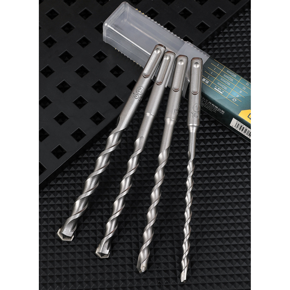 DELI σετ τρυπάνια DH-YCZ004-WD1 για τοίχο, 40Cr YG8, 6/8/10/12x160mm, SDS Plus, 4τμχ
