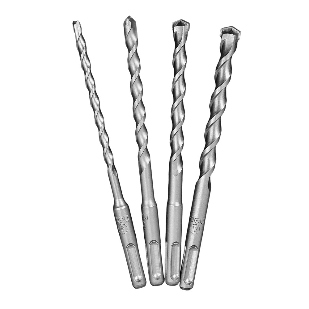 DELI σετ τρυπάνια DH-YCZ004-WD1 για τοίχο, 40Cr YG8, 6/8/10/12x160mm, SDS Plus, 4τμχ