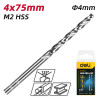 DELI σετ τρυπάνια DL16040G για μέταλλο, M2 HSS, 4x75mm, κυλινδρικό, 10τμχ