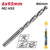 DELI τρυπάνι DL16060G για μέταλλο, M2 HSS, 6x93mm, κυλινδρικό