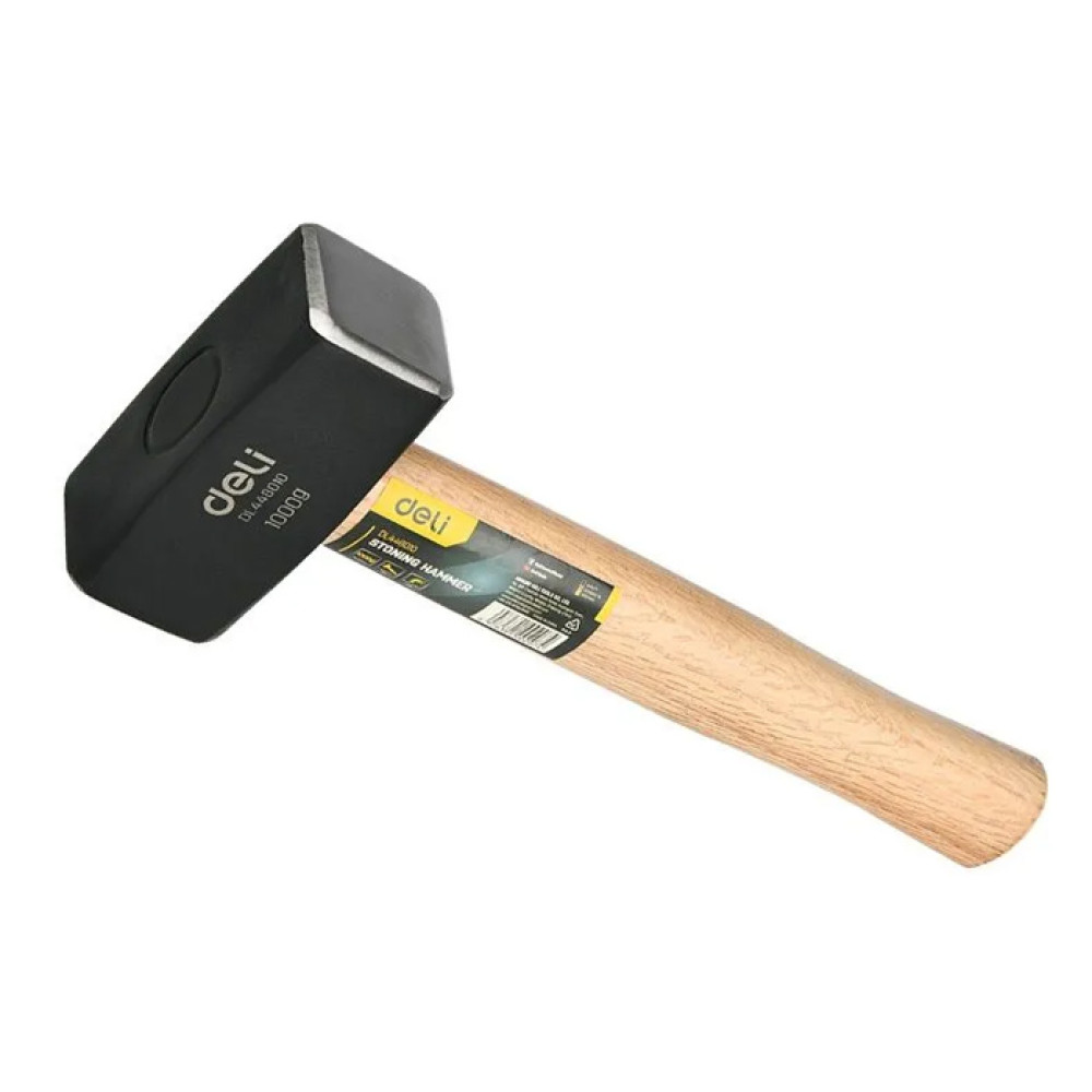DELI βαριοπούλα DL448010 με ξύλινη λαβή, 1000gr, 270mm