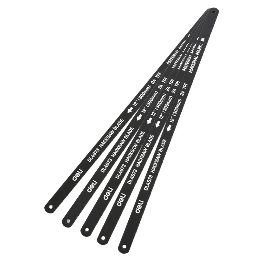 DELI σετ λάμες πριονιού σιδήρου/ξύλου DL4673, 300mm, 24 TPI, 5τμχ