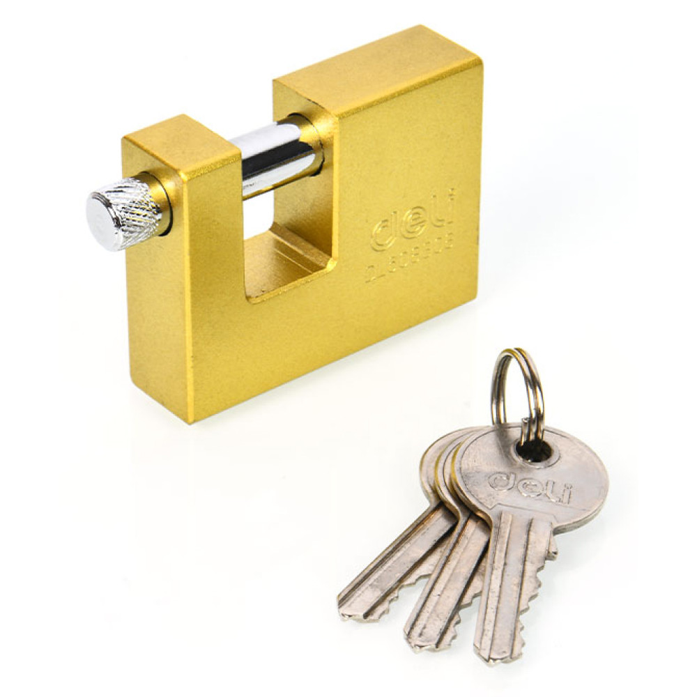DELI λουκέτο τάκου με κλειδί DL508308, heavy duty, 80mm