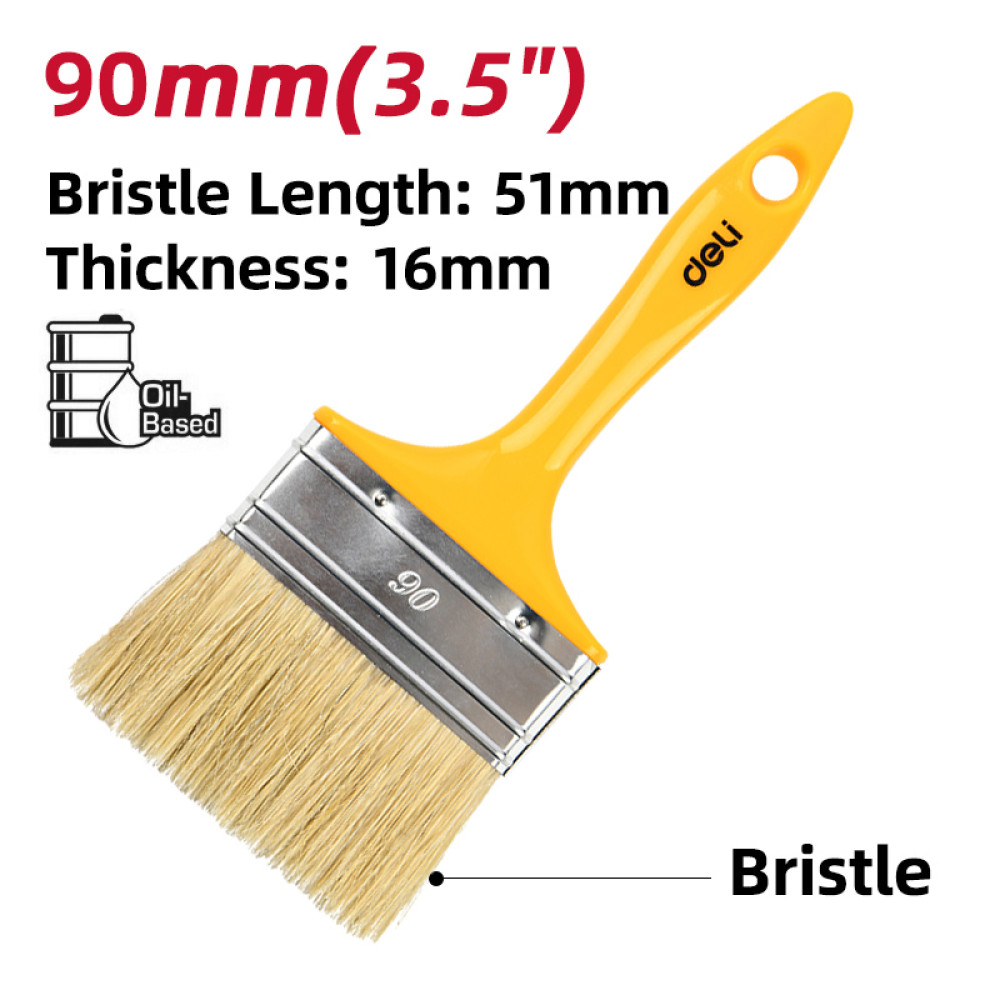 DELI πινέλο βαφής DL509138 με φυσικές τρίχες, πλαστική λαβή, 90mm