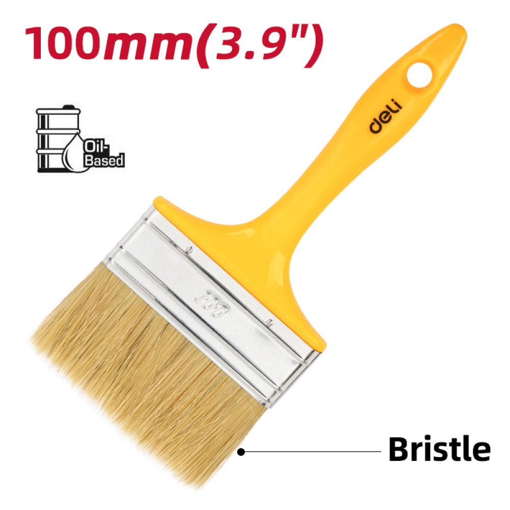 DELI πινέλο βαφής DL509139 με φυσικές τρίχες, πλαστική λαβή, 100mm