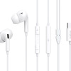 CELEBRAT earphones με μικρόφωνο E300, USB-C σύνδεση, Φ10mm, 1.2m, λευκά