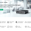 TP-LINK easy managed switch ES205GP, 5x Gigabit θύρες, PoE+, V1.0