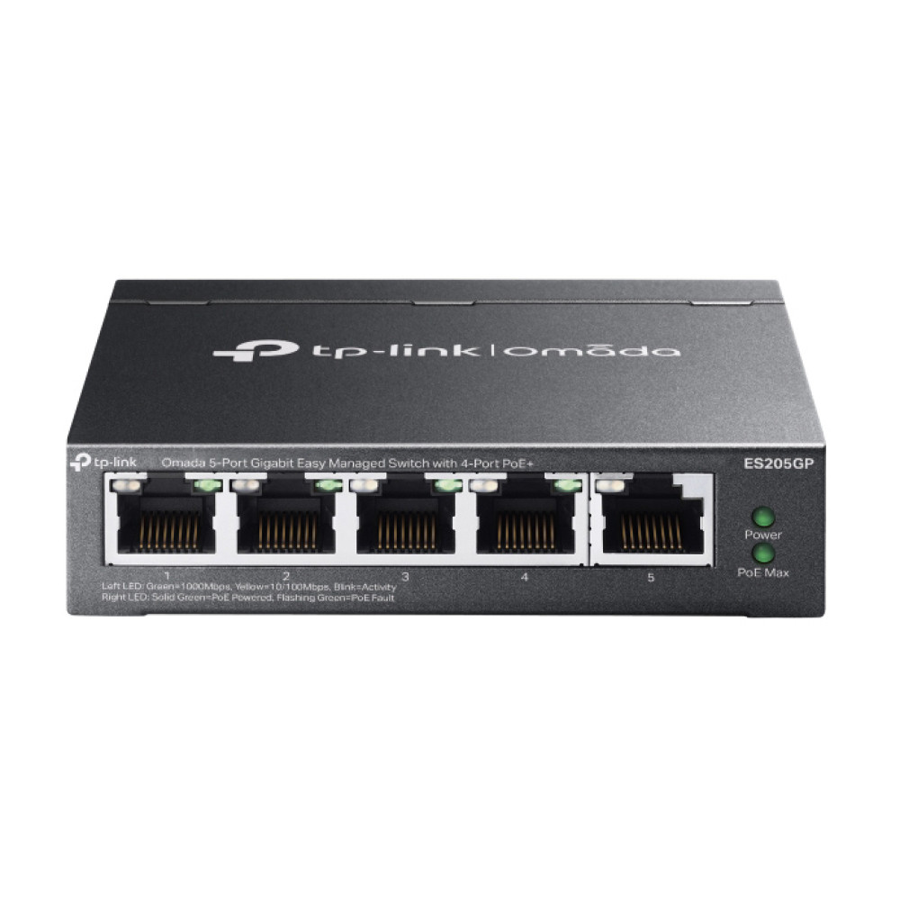 TP-LINK easy managed switch ES205GP, 5x Gigabit θύρες, PoE+, V1.0