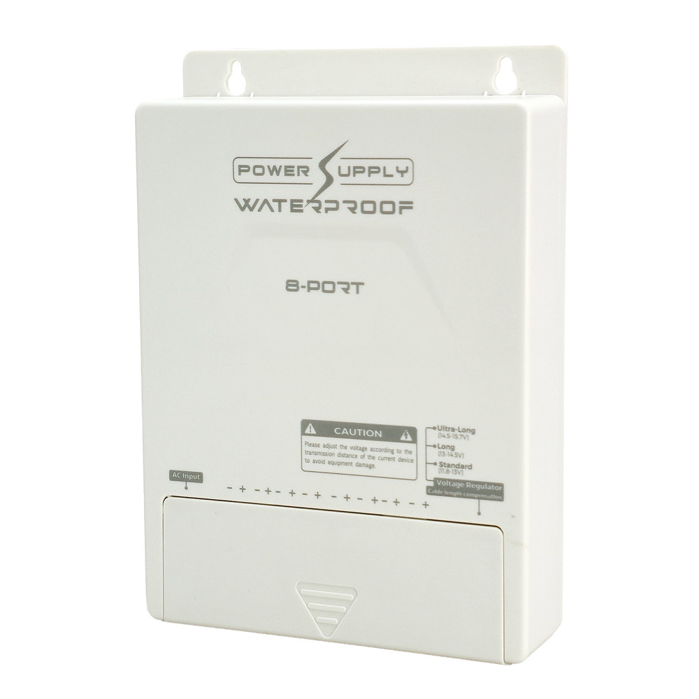 FOLKSAFE τροφοδοτικό συστημάτων CCTV FS-DC120805W, 8 εξόδων, 12V/5A, αδιάβροχο IP65