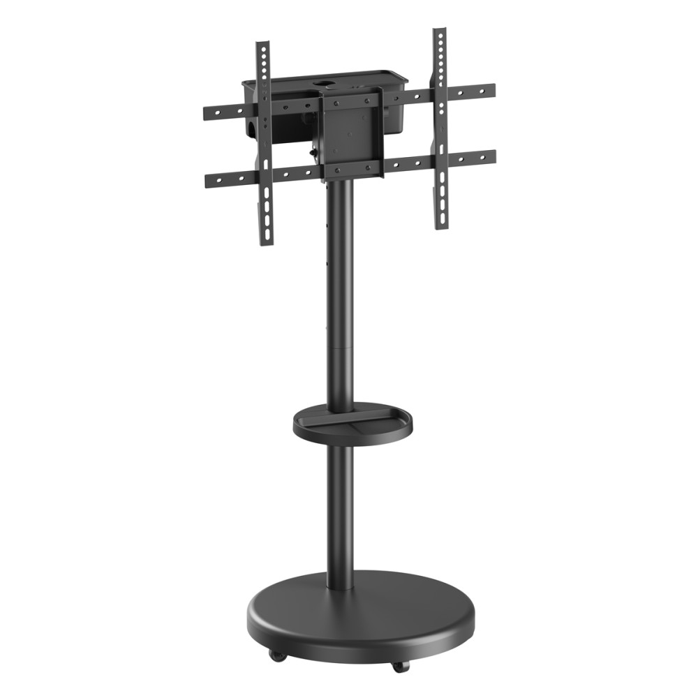 BRATECK βάση τηλεόρασης δαπέδου FS38-46TWE, 37-86", έως 50kg, με ράφι & cable management, ροδάκια, μαύρη