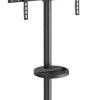 BRATECK βάση τηλεόρασης δαπέδου FS38-46TWE, 37-86", έως 50kg, με ράφι & cable management, ροδάκια, μαύρη