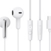 CELEBRAT earphones με μικρόφωνο G37, USB-C σύνδεση, 14.2mm, 1.2m, λευκά
