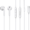 CELEBRAT earphones με μικρόφωνο G39, USB-C σύνδεση, 14mm, 1.2m, λευκά