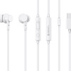 CELEBRAT earphones με μικρόφωνο G40, USB-C σύνδεση, 10mm, 1.2m, λευκά