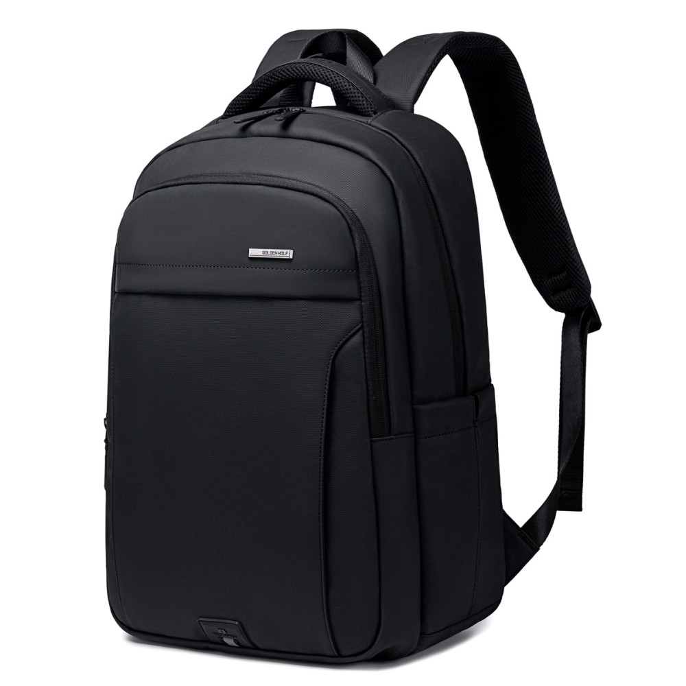 GOLDEN WOLF τσάντα πλάτης GB00711 με θήκη laptop 15.6", 27L, μαύρη