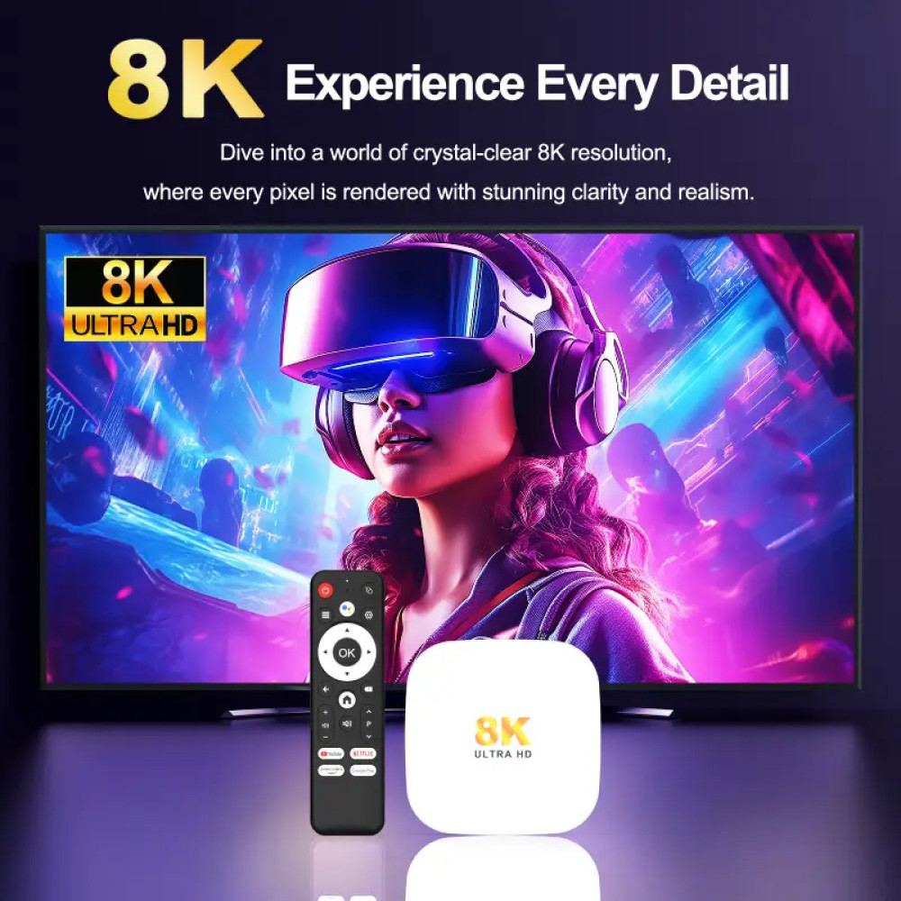 H96 MAX TV Box M2 Plus, 8K, 4/32GB, WiFi 6, Bluetooth, Android 14