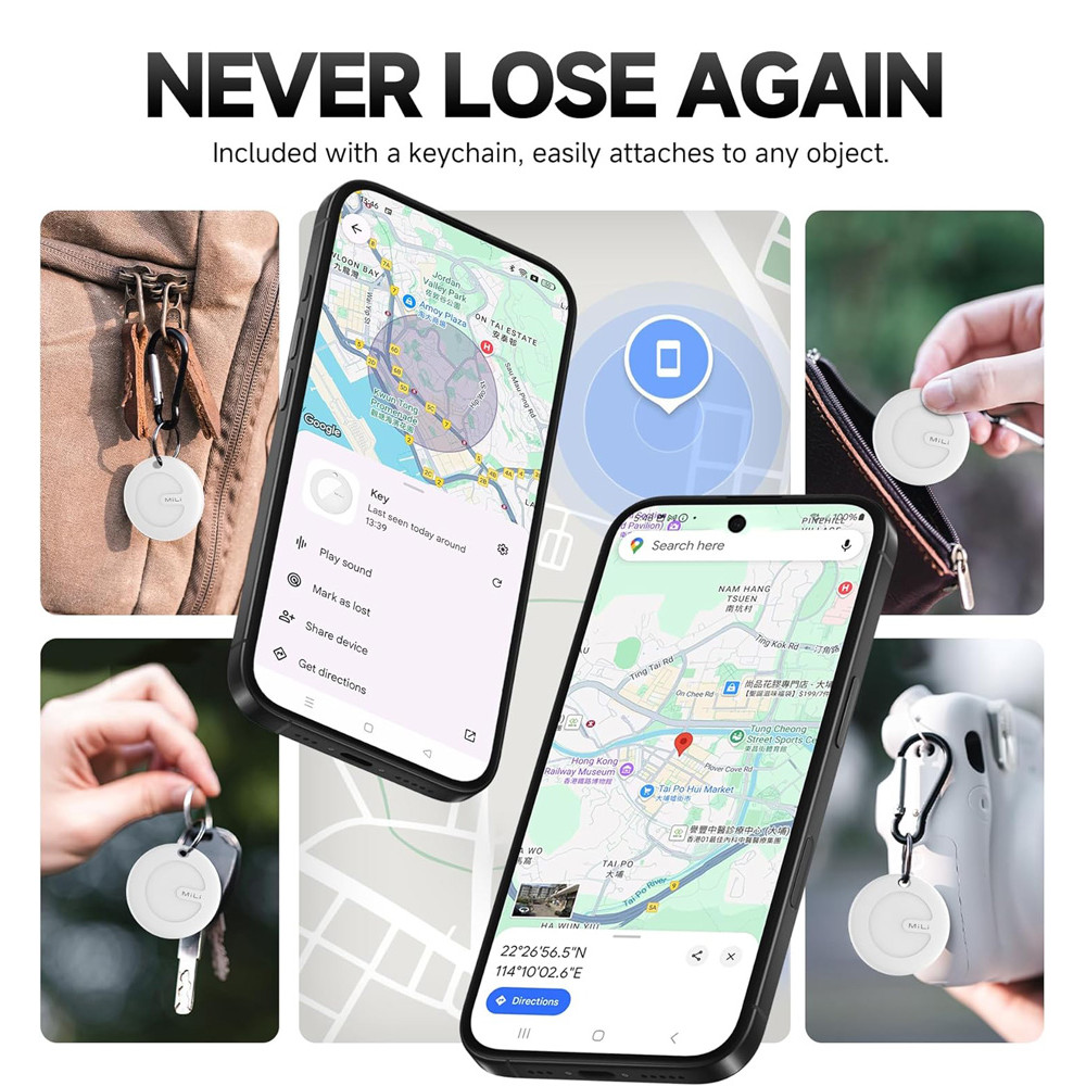 MILI smart tag MiTag Duo για iOS & Android συσκευές, Bluetooth tracker, λευκό
