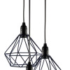 POWERTECH τρίφωτο φωτιστικό οροφής HLL-0004, E27, Φ20, μεταλλικό, μαύρο