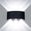 POWERTECH LED φωτιστικό τοίχου HLL-0161, 6W, 4000K, 510lm, IP65, μαύρο
