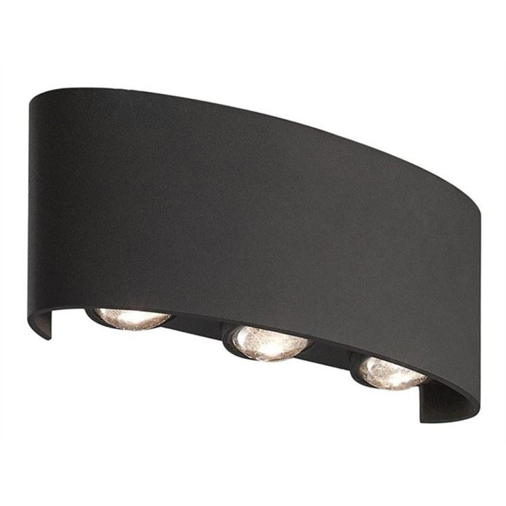 POWERTECH LED φωτιστικό τοίχου HLL-0161, 6W, 4000K, 510lm, IP65, μαύρο