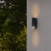 POWERTECH φωτιστικό τοίχου HLL-0188 για 2x GU10 λάμπες, μεταλλικό, IP65, μαύρο
