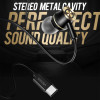 USAMS earphones με μικρόφωνο US-SJ482, USB-C, Φ10mm, 1.2m, πράσινα