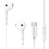 USAMS earphones με μικρόφωνο SJ771, USB-C σύνδεση, 1.2m, λευκά